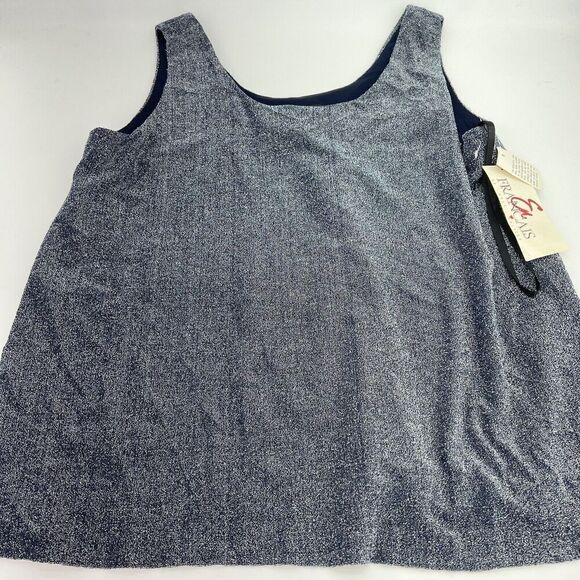 Huey Waltzer Saks Fifth Avenue Blue Sparkle Tank Size 2X NWT VTG - Picture 1 of 4